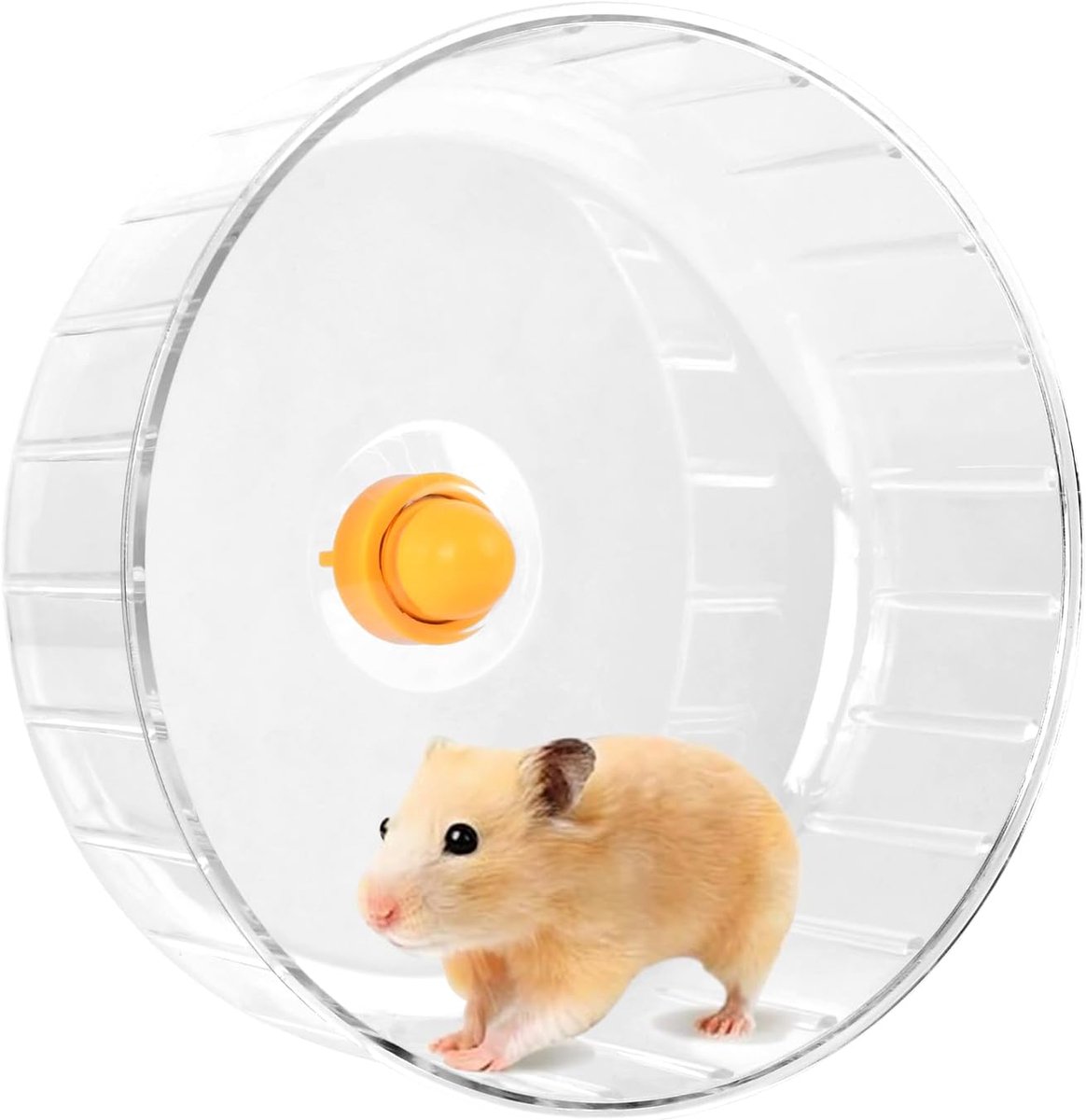 Spinner Hamsterwiel, Stille Hamsterloopwiel Wasbaar, 21 cm / 8,27 inch Hamsters Oefenwielen Transparant, Kunststof Oefenwielen voor Kleine Dieren voor Gerbil, Dwergrat en Muizen