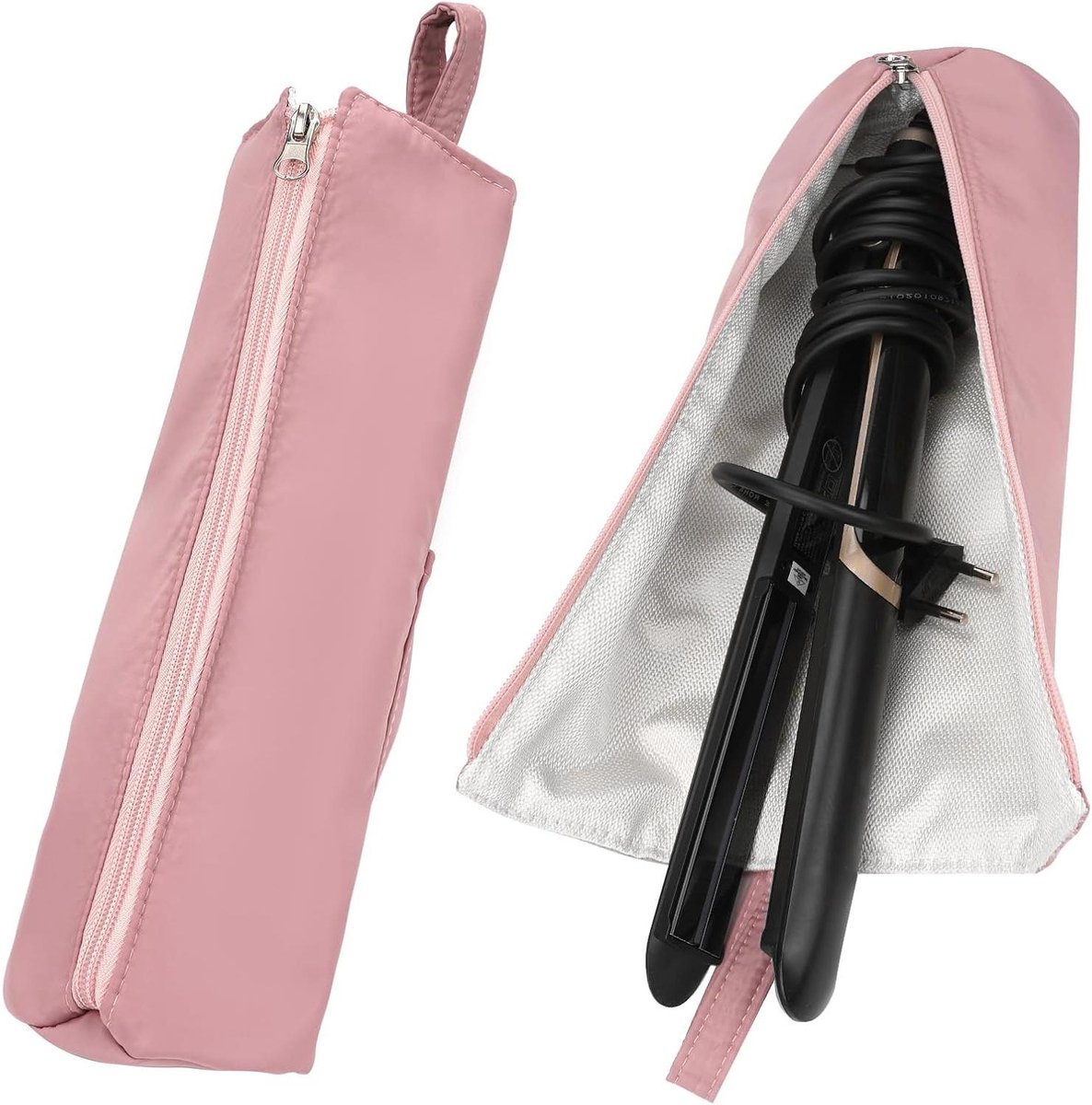 Haarstyling Reistas - Hittebestendige Mat - Reizen met Stylingtools - Opvouwbaar met Haak - 30 x 12 x 2 cm