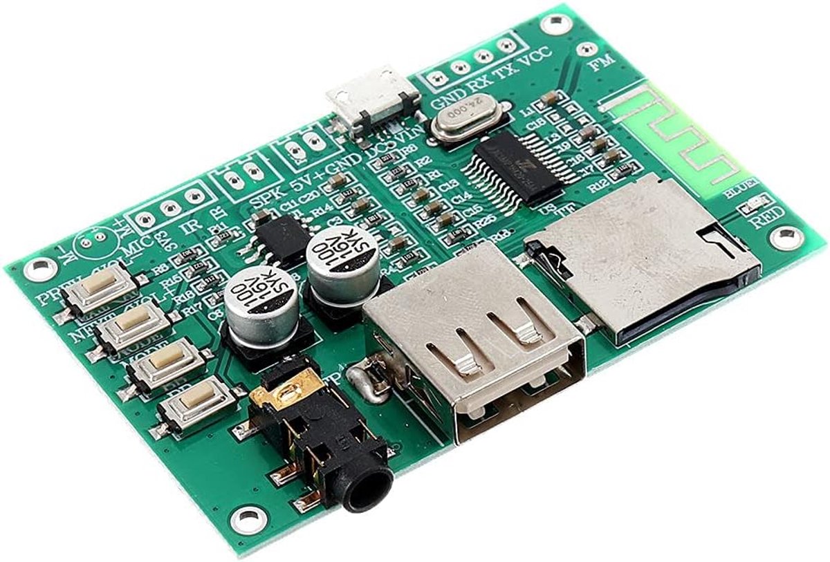 BT201 Dual Mode 5.0 Bluetooth Lossless Audio Versterker Board Module Tf kaart U Disk Ble Spp Seriële Poort Transparant 5 V DC
