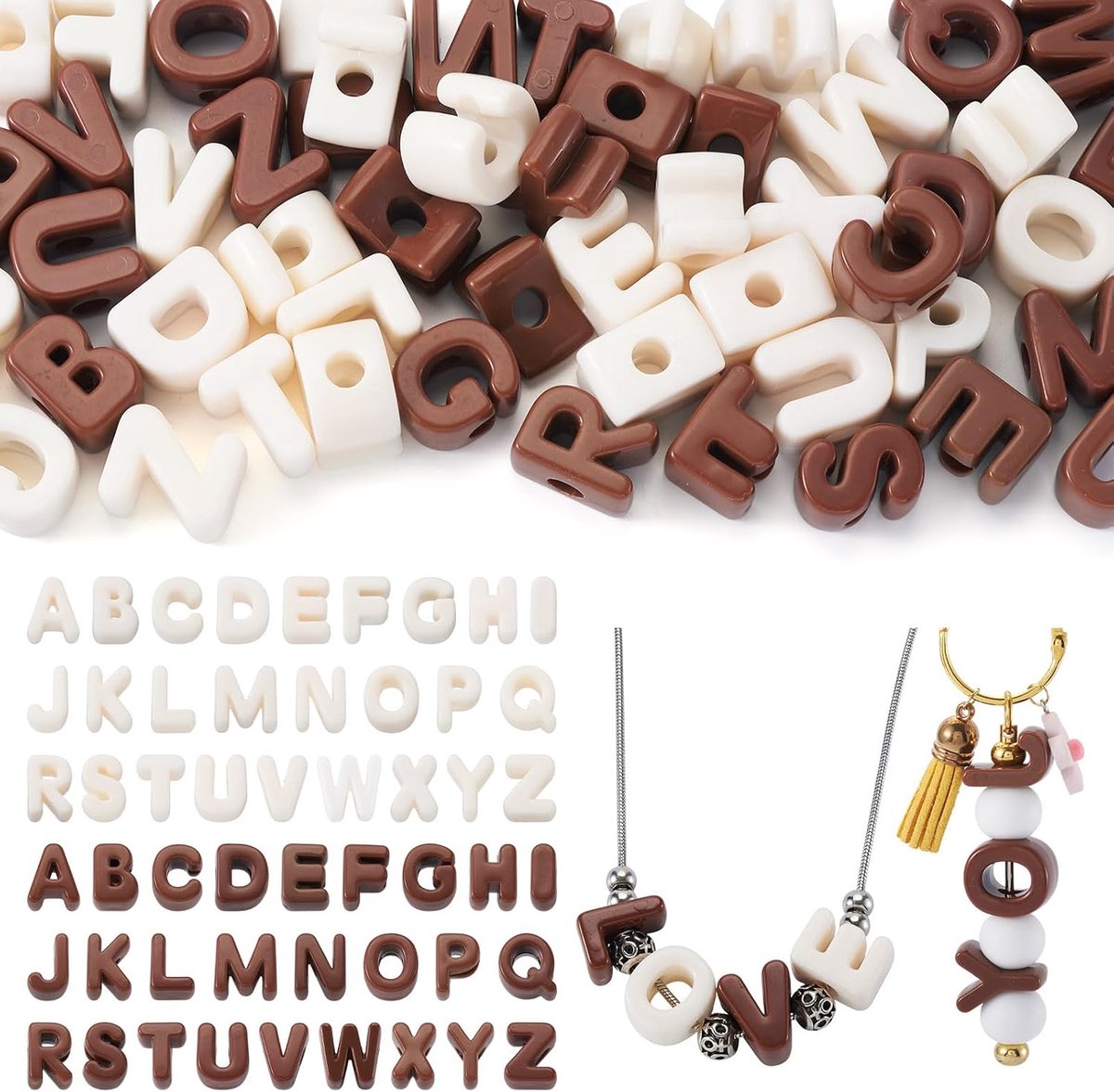 Kralen 20mm Acryl Alfabet Groot Gat Europese Kralen Spacer voor Sieraden Maken Sleutelhangers Armbanden Kettingen Ambachten
