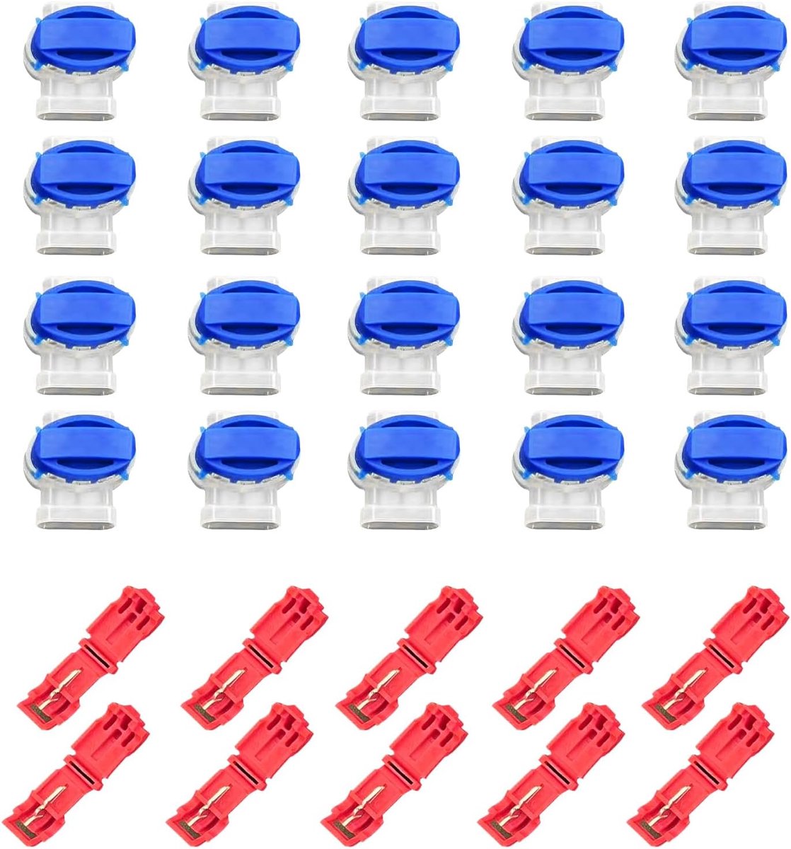 20 stuks kabelconnector met 10 stuks aansluitklemmen, grasmaaier robotkabelconnector, waterdichte kabelklemmen, grasmaaier automotive kabelconnector