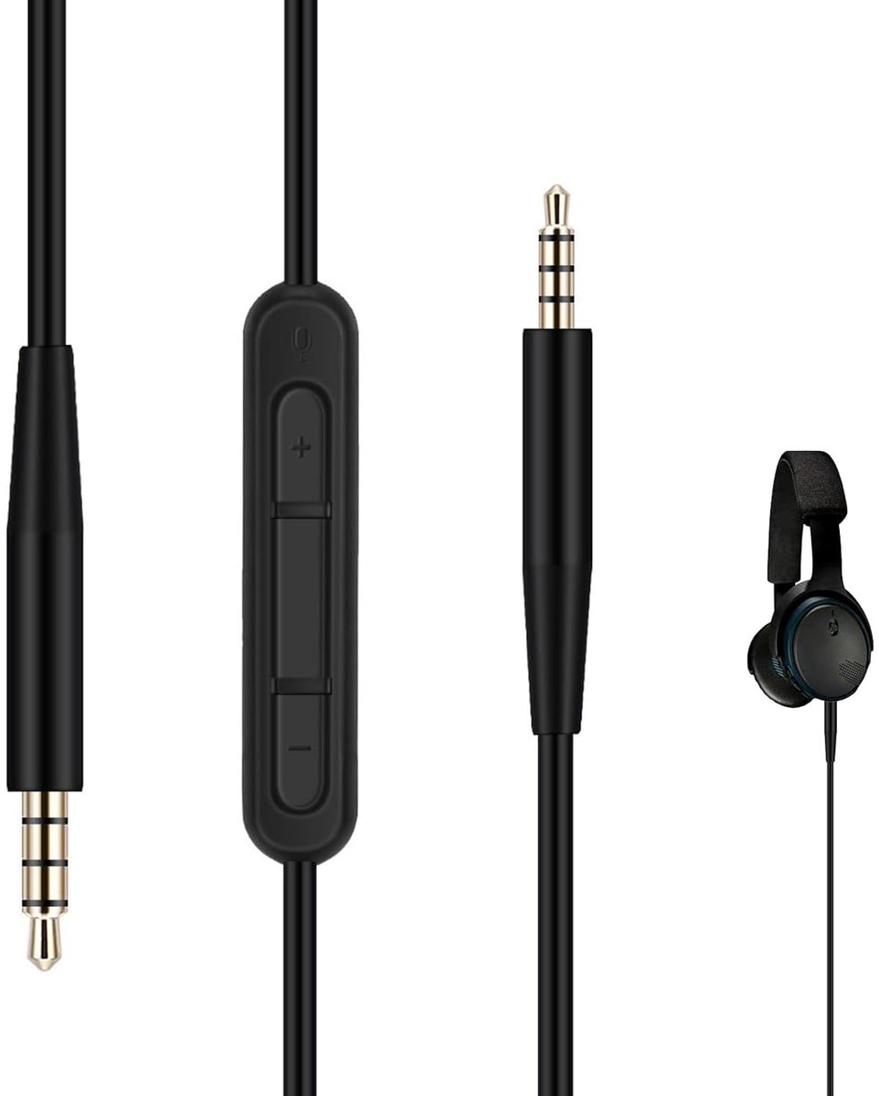 audiokabel 3,5 mm naar 2,5 mm met microfoon en volumeregeling | Reservekabel voor Bose 700 700 UC Quietcomfort QC25 QC35 QC35II QC45 hoofdtelefoon 700 JBL Tune 750BTNC 760NC