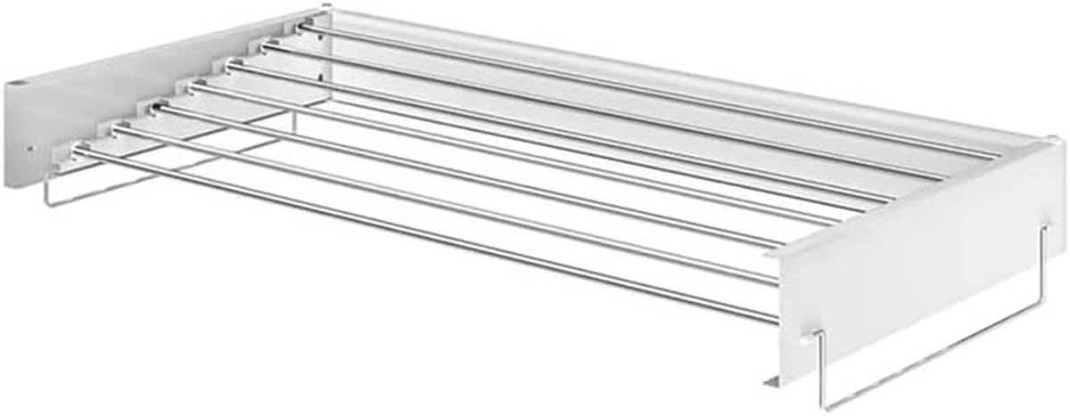 Kledingrek - Droogrek - Ruimte Besparen - Opvouwbaar Wandmodel - 120 cm - Zilver