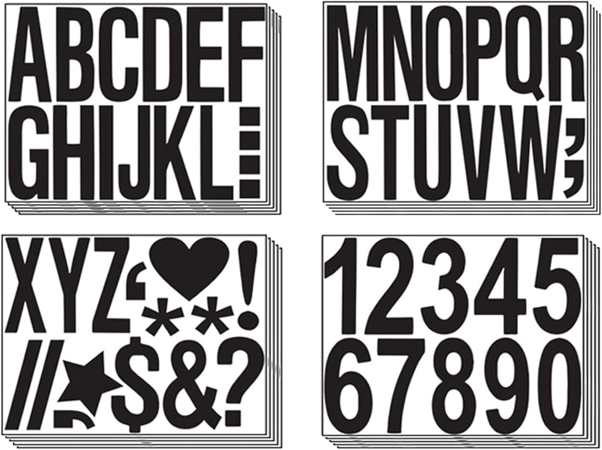 20 vellen briefstickers zwarte zelfklevende briefstickers huisnummer briefstickers voor brievenbusborden adresnummer doe-het-zelf scrapbooking