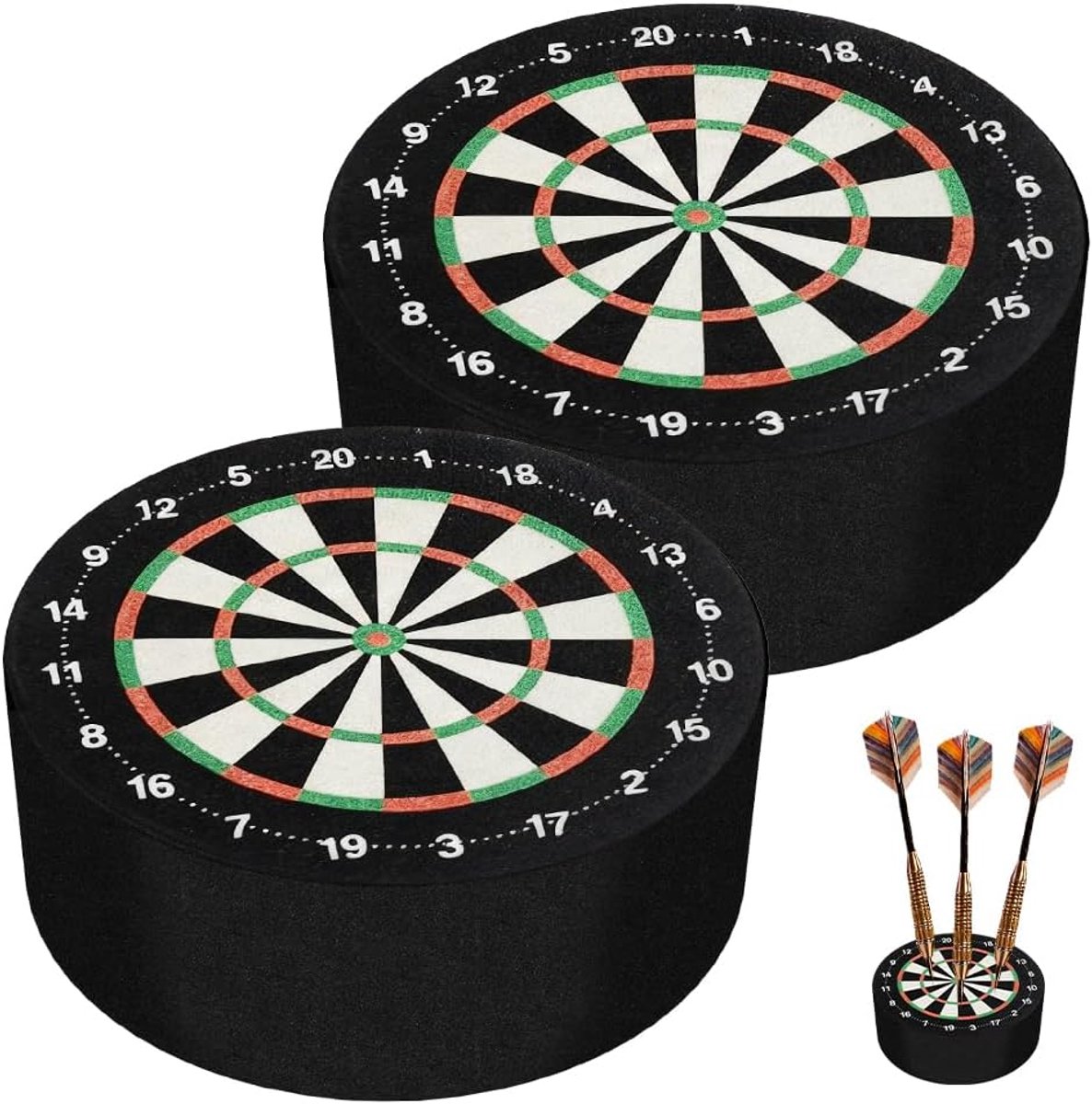 Dartstandaard voor darts, 2 draagbare dartbasisstations (10 x 4 cm), mini-basisstation voor darts, voor volwassenen, familieliefhebbers, vrienden, outdooractiviteiten, spellen, zwart