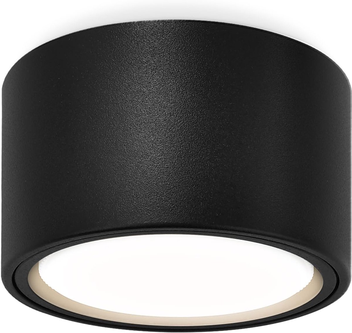 LED inbouwspot zwart Ø 95 x 55 mm extra plat groot lichtoppervlak met led 6W GX53 4000K neutraal wit 230V aluminium plafondspot opbouw
