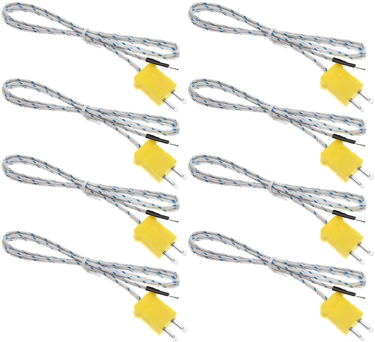 8 STKS K Type Mini-Connector Thermokoppel Temperatuursonde Sensor 1 Meter Temperatuur Sensing Lijn K Type Thermokoppel Draad Meetbereik -40°C tot 400°C