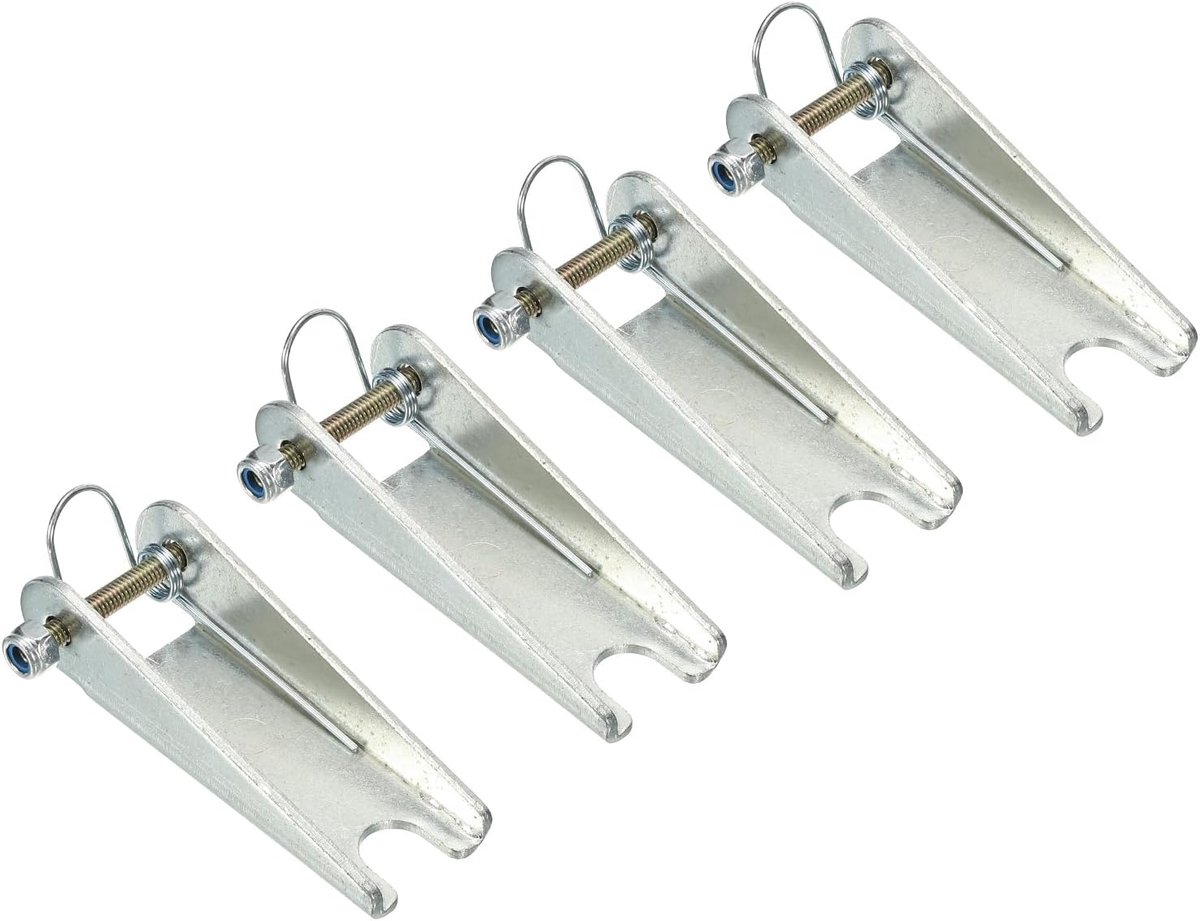 2,5 Inch Haak Veiligheid Klink Kit, 4 Pack Metalen Trekhaak Vervanging voor Clevis Haak Trailer, Zilver