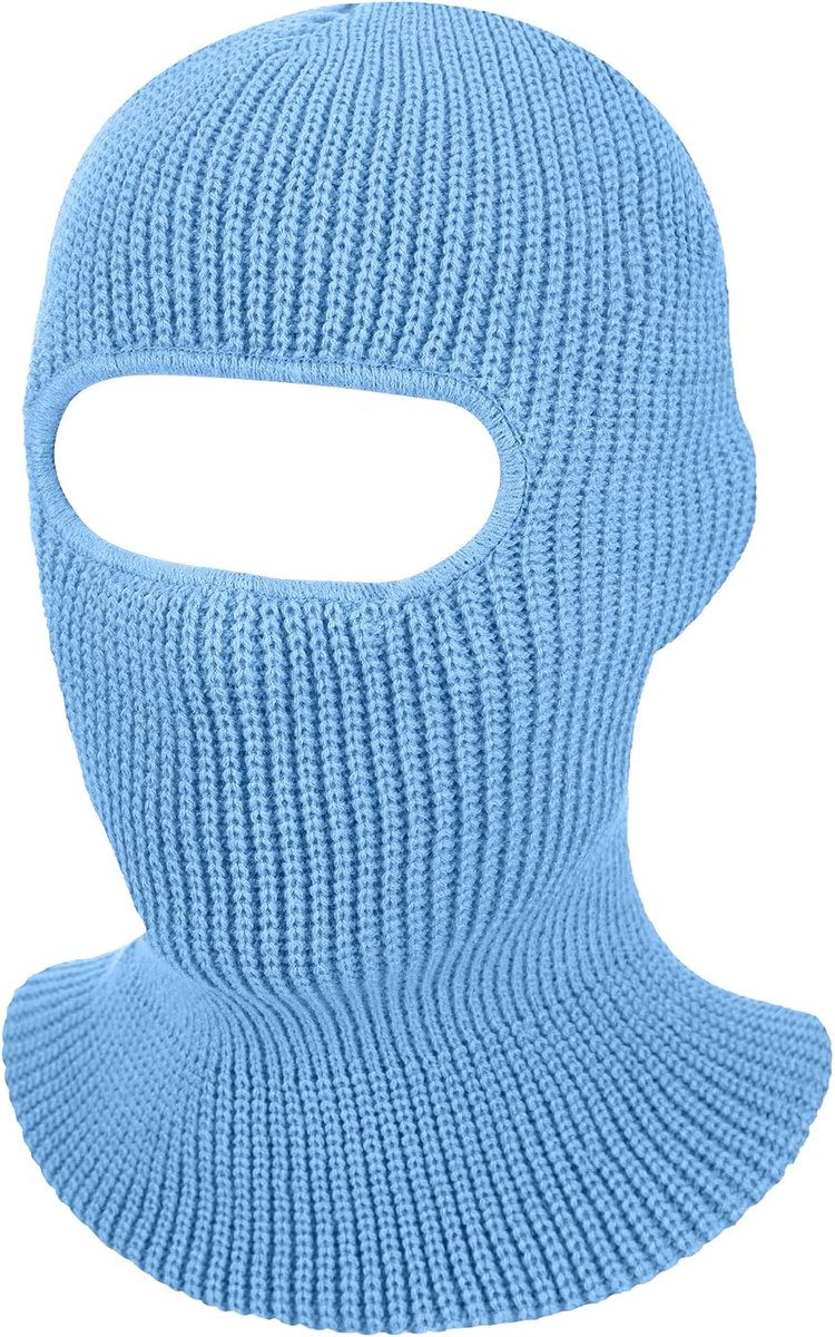 Gebreide bivakmuts voor volwassenen, 1 gat, ademend, winddicht, gebreide volledige gezichtsafdekking, skimasker