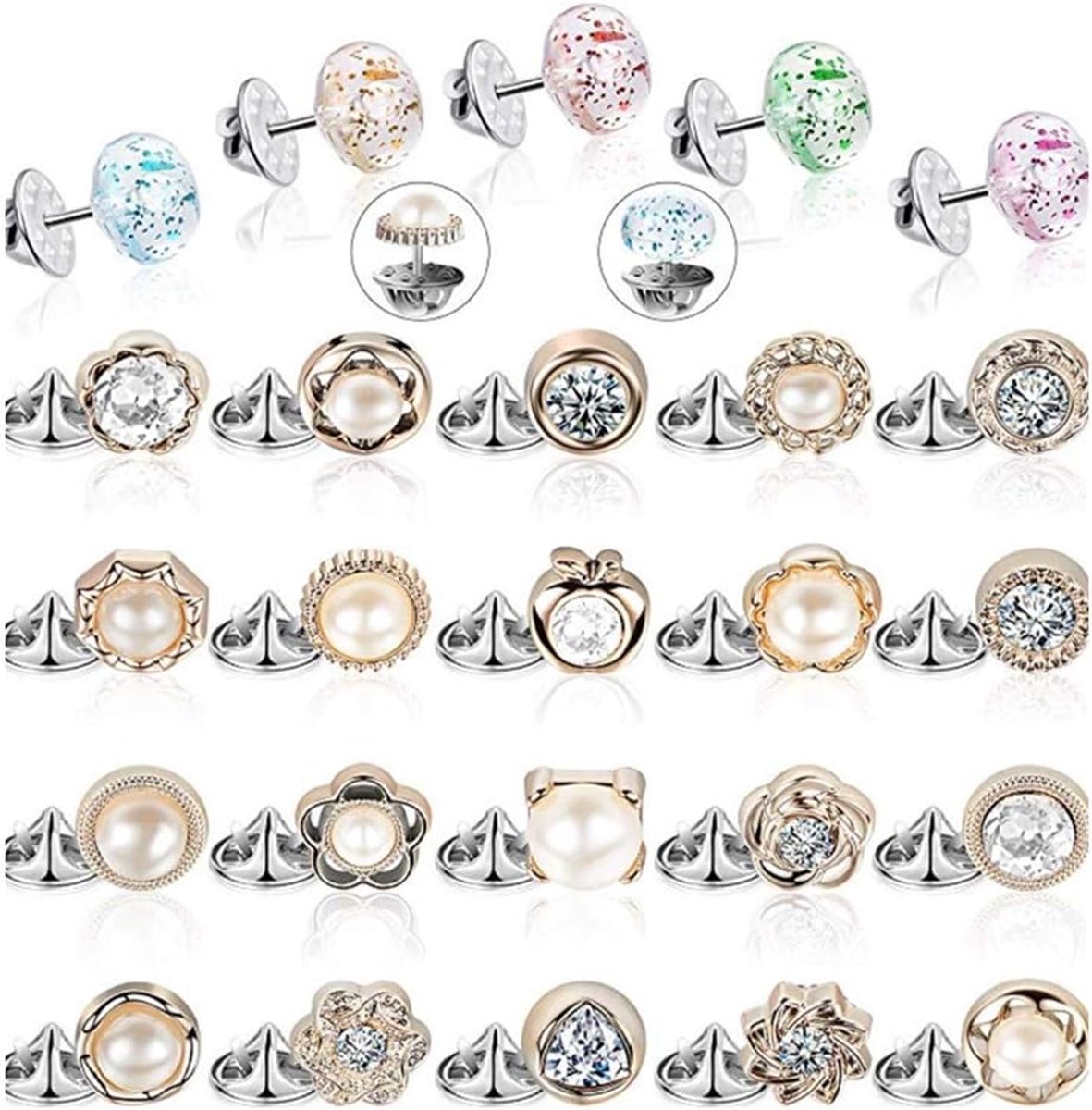 Broche-knopen, 30 stuks veiligheidsbroches voor vrouwen, kleine vintage broche pinnen voor tassen, rugzakken, jassen, hoed, kleding, jurk, Metaal