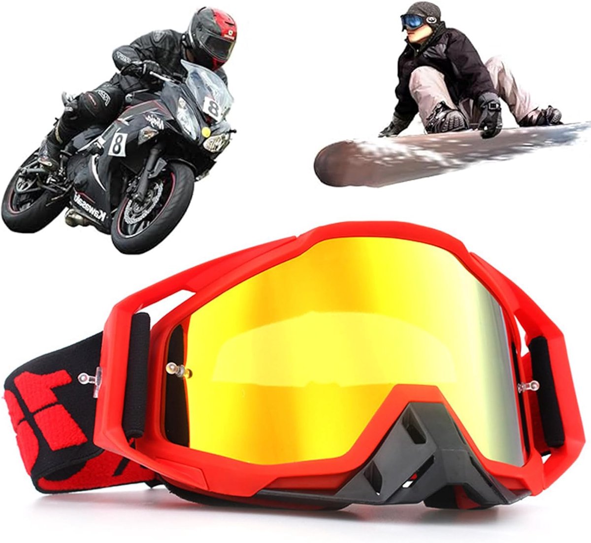 winddicht, stofdicht, motorcrossbril, skibril, crossbril, anti-condens, uv-skibril, off-road racen, voor fietsen, langlaufracen, ATV, UTV