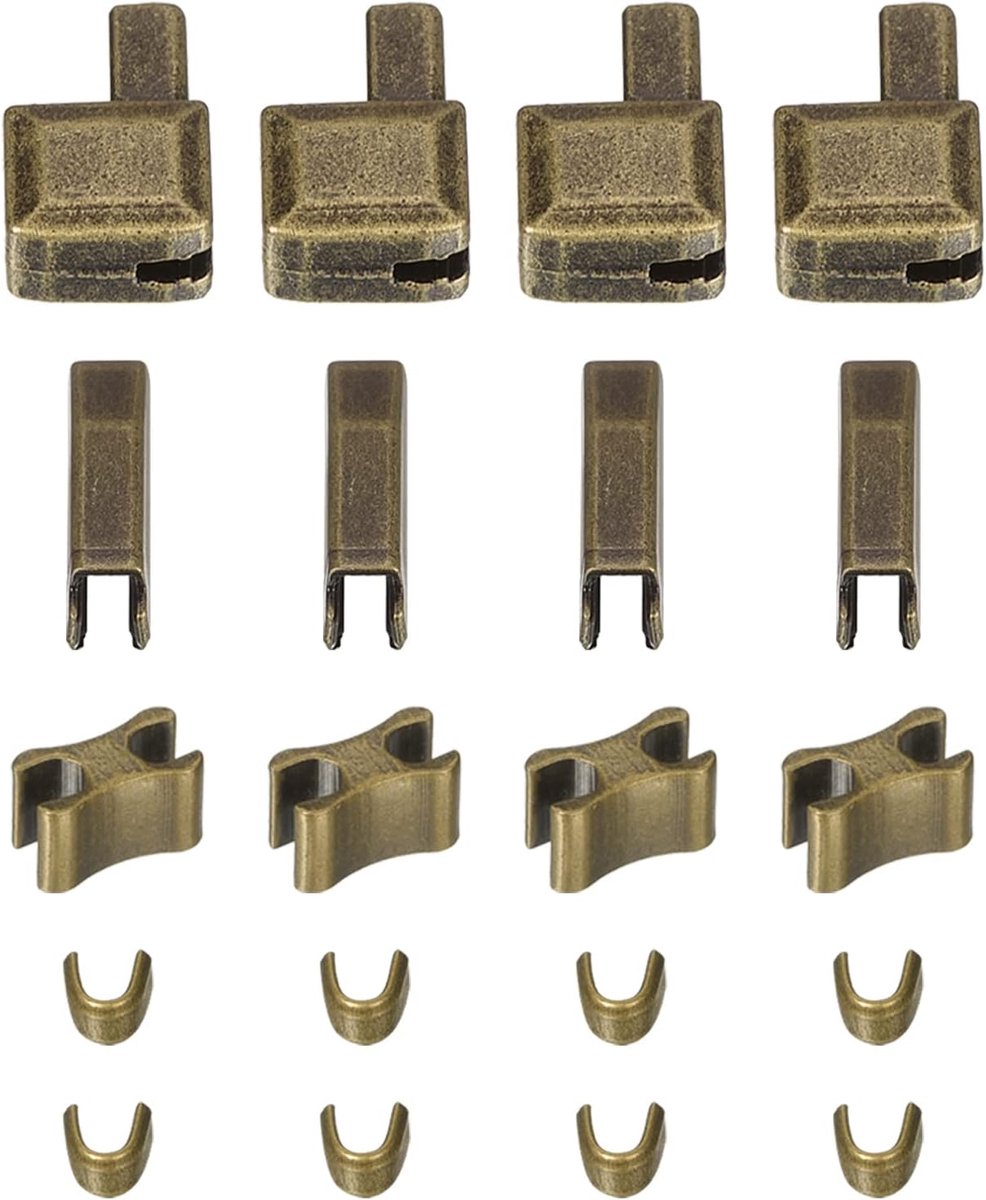 sourcing map 4 set ritssluiting reparatiekit #10 houder box en insteekpen boven en bodem aanslagen schuifregelaar houder voor tassen mantels ritssluitingen vervangen brons tint