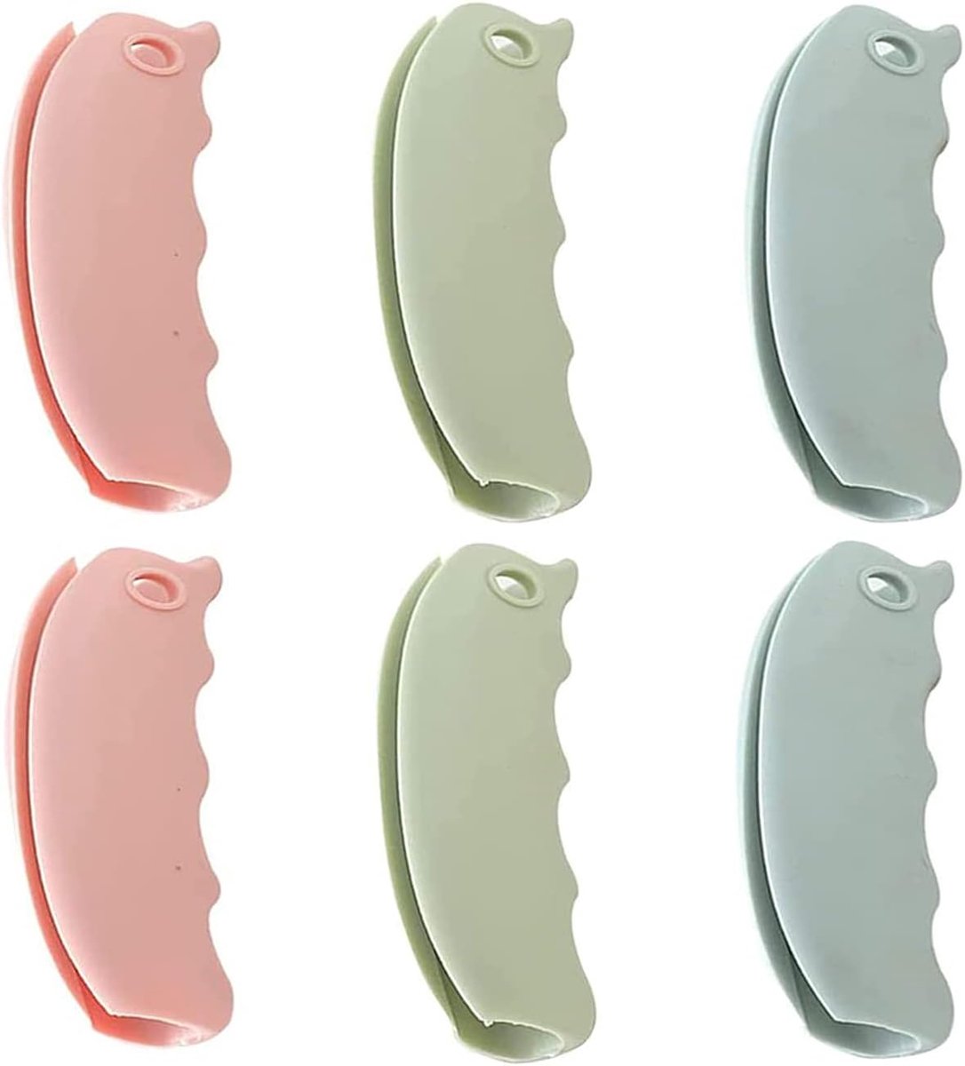 6 x siliconen handvat voor boodschappentassen handgrepen, herbruikbare plastic zakhouder shopping draagtas handvat voor levensmiddelen plastic boodschappentas