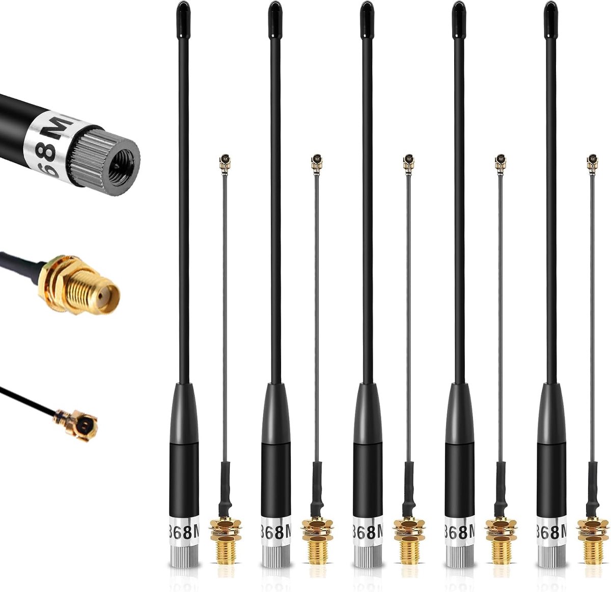 868MHz LoRa Antenne 10dBi - Zachte Whip Antenne - SMA Plug + U.FL IPX naar SMA Kabel - Ideaal voor LoRa toepassingen - SnelShoppen