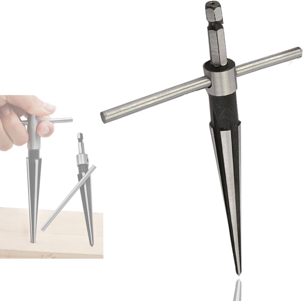 Hexagonaal getaperde reamer 5mm-22mm - T-vormige conische frees - Hoogwaardige staal - SnelShoppen