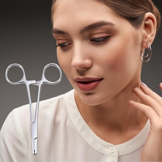 Tang, 3 mm piercing bal opdraaier met grijper perforatiegereedschap - Piercingtang voor bal om te draaien, piercingopener, piercinggereedschap, klem voor ballen en lichaamsdelen — afbeelding 3