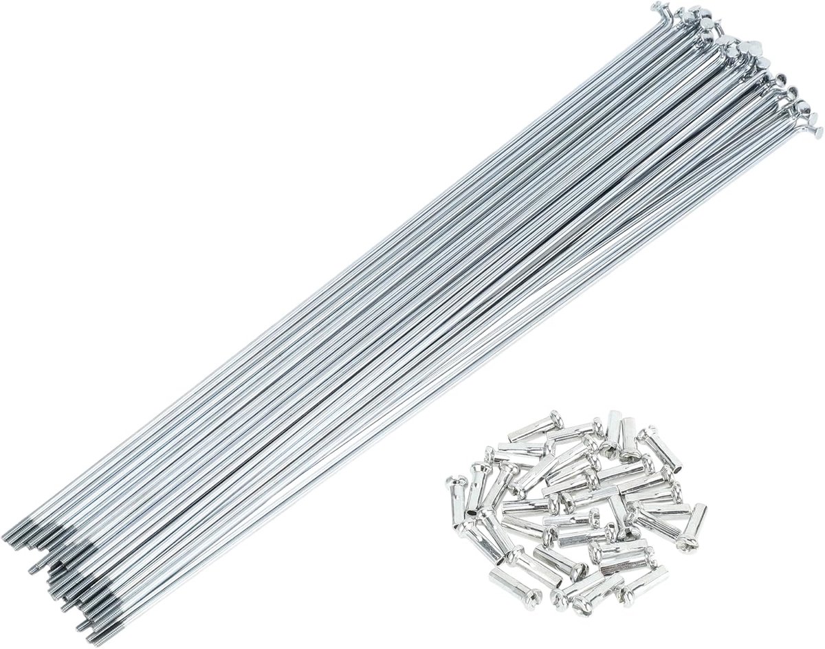 Spaken Fiets Wiel Spaken Zilver Tone 1 Set 14G 233mm Lengte Koolstofstaal Gegalvaniseerd