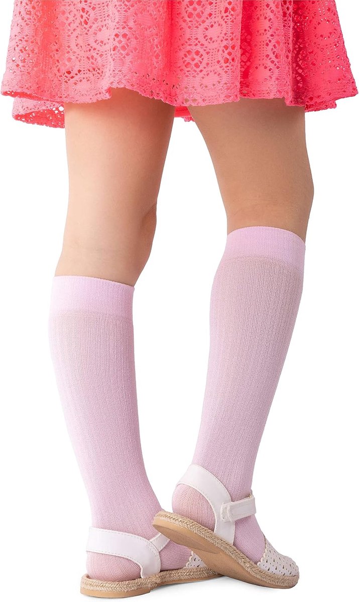Kinderen, meisjes, strepen, knielang, 100 denier, comfortabel, zacht, warm, zachte sokken, flexibel, kleine kinderen, casual, schattig, schooluniform, jurk boven de kuit, een paar Molly