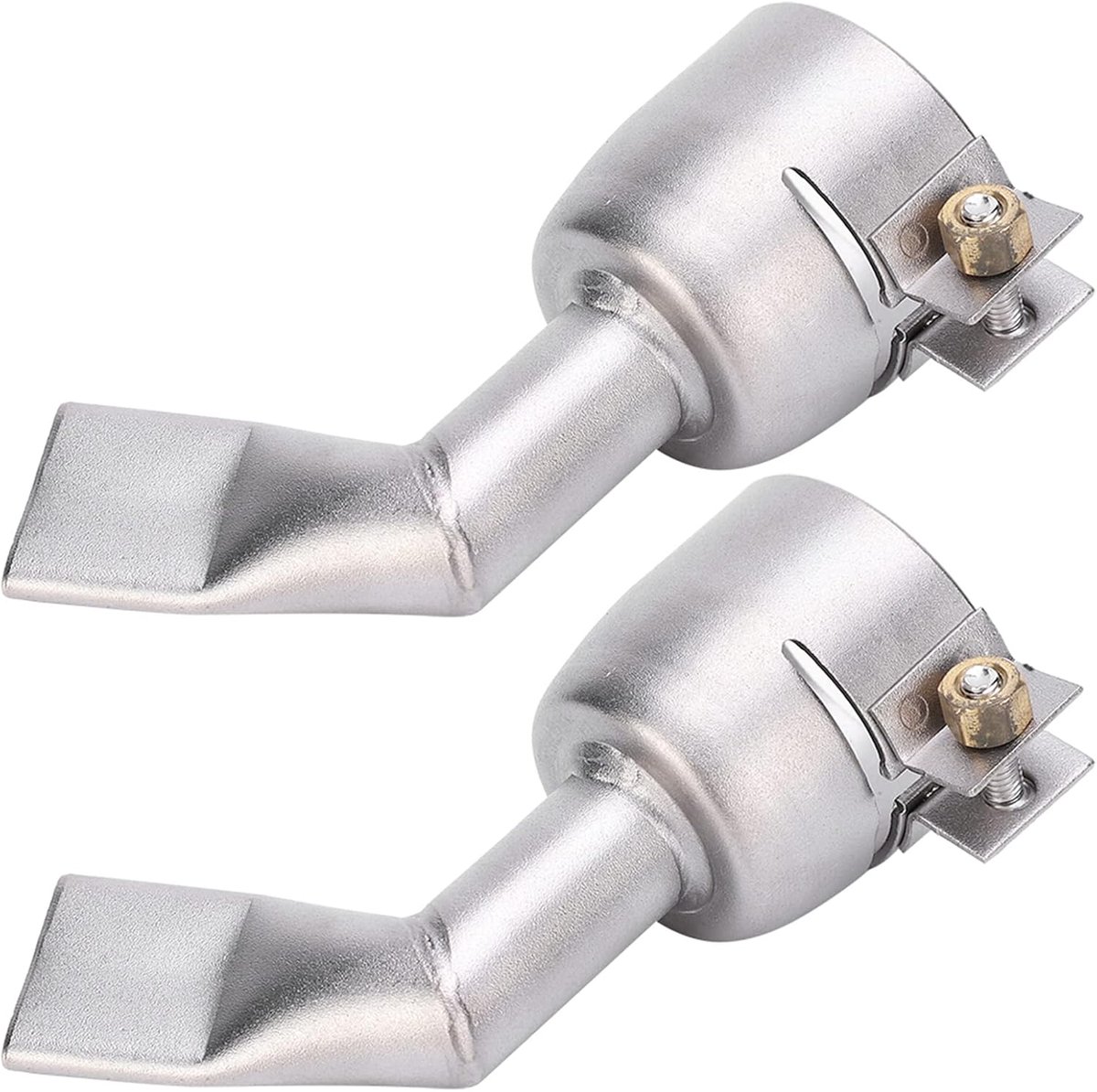 2 stuks Heteluchtpistool Lasmondstuk 120 Graden Rvs Lasser Verwarming Torch Platte Tips Nozzle voor PVC Plastic plaat Solderen Accessoires