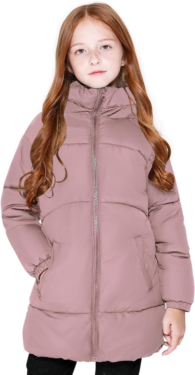 Maoo garden Meisjes Winter Lange Puffer lichtgewicht jas dikke gewatteerde Zachte Fleece Jas Met Capuchon