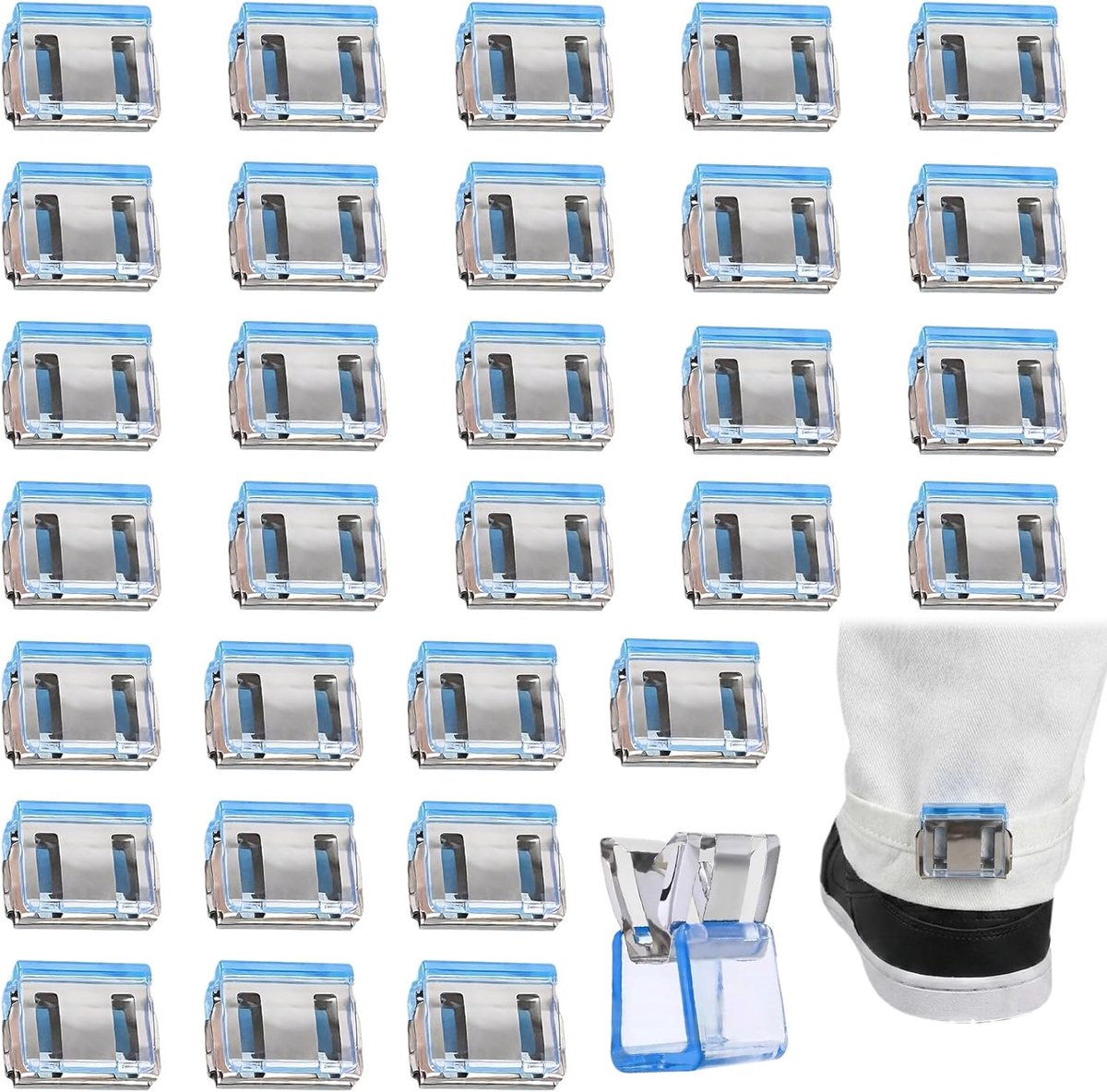 30 stuks, broek strakker maken, clip, broekclip, broekpijp, verkorten, verstelbare knopen, broekzoomhouder, onzichtbaar