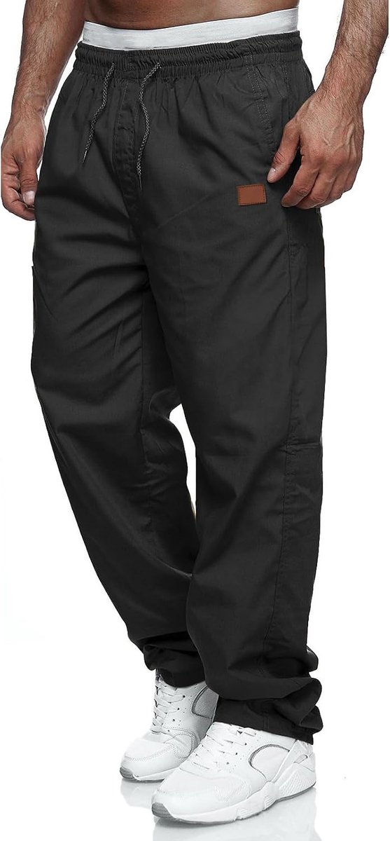 Cargobroek voor heren, chinobroek, joggingbroek, casual, vrijetijdsbroek, elastische taille, trekkoord, outdoorbroek, M-4XL