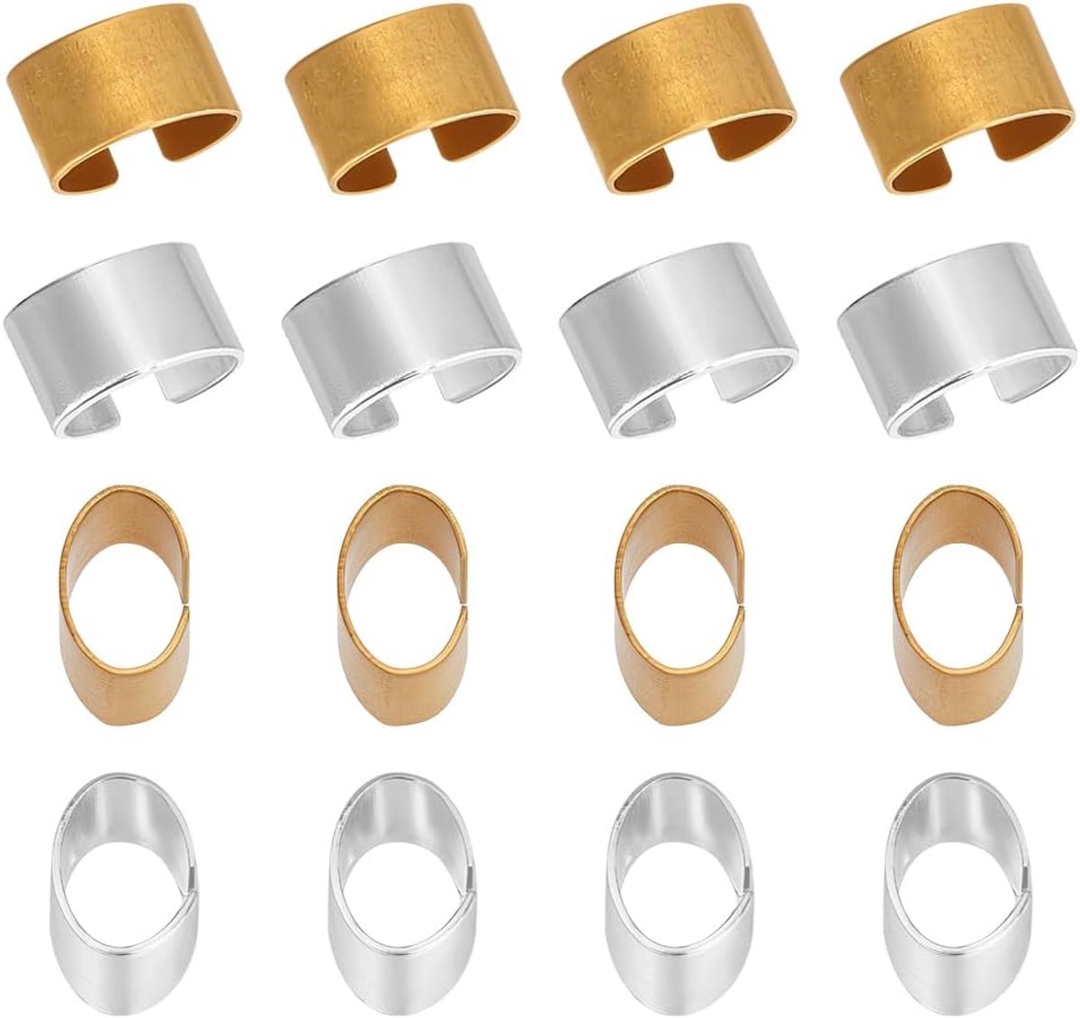 PandaHall 240 stuks rechthoekige schuifbedels lederen touwclips groot gat schuifregelaar losse kralen polsband vergrendelingsclips 6,5 x 4 mm ID sieraden connector voor armbanden ketting sieraden
