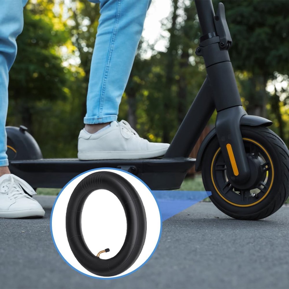 10 inch, 2 stuks, 10 x 2/2.125 e-scooterbanden met hoekventiel, 45 graden, incl. en 2 montagehendels voor kinderwagen, driewieler, loopfiets, kinderfiets