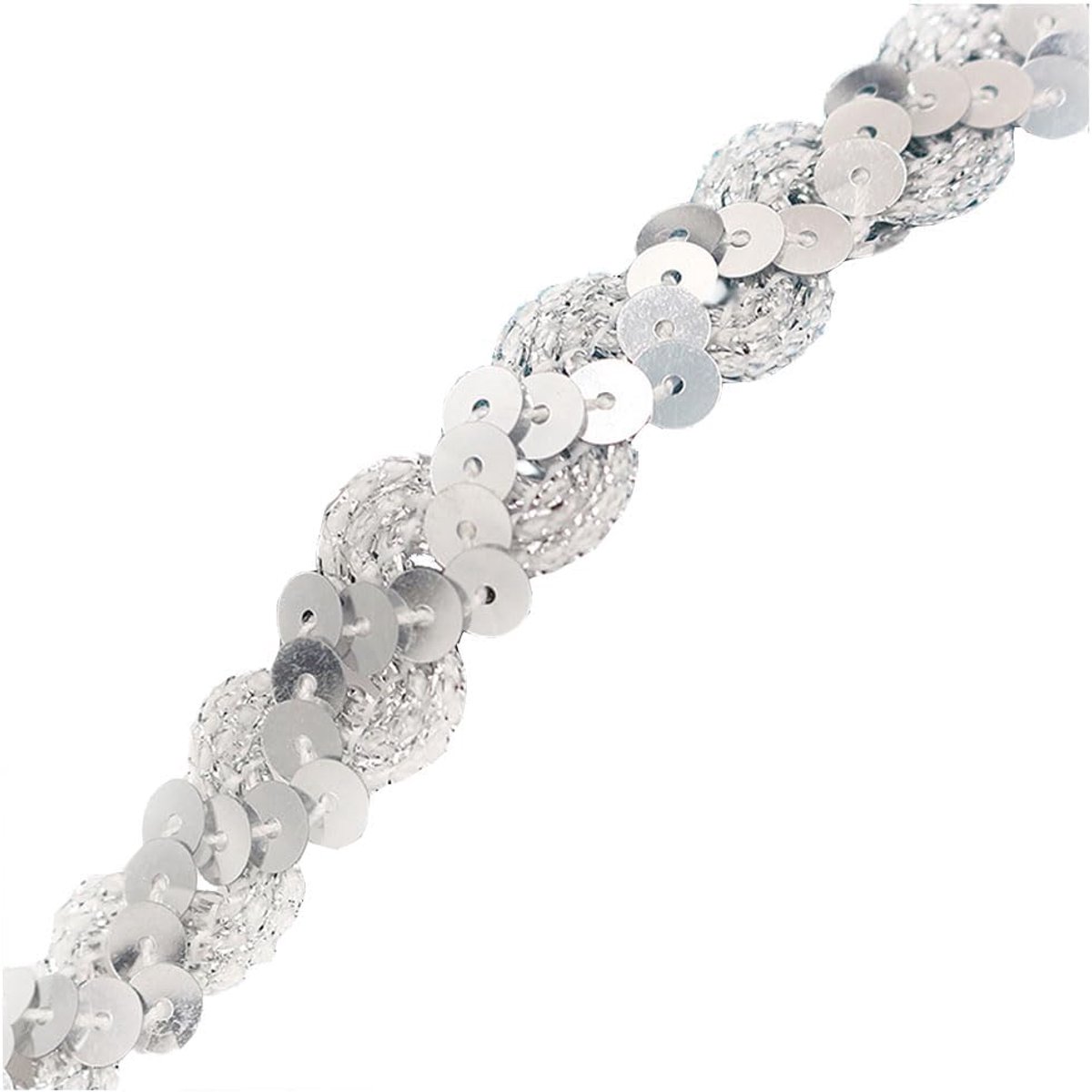Linten sierband paillettenbezetting applicatie decoratielint pailletten trim glanzende rand bling naaien handwerk accessoires voor jurk hoofdband zilver