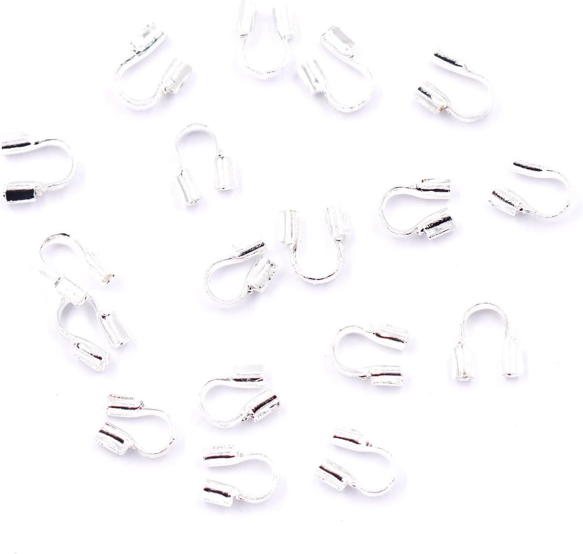Sieradenonderdelen 100 Stukken Draadbeveiligingen voor de vervaardiging van sieraden 4.5 * 4.5mm Silver