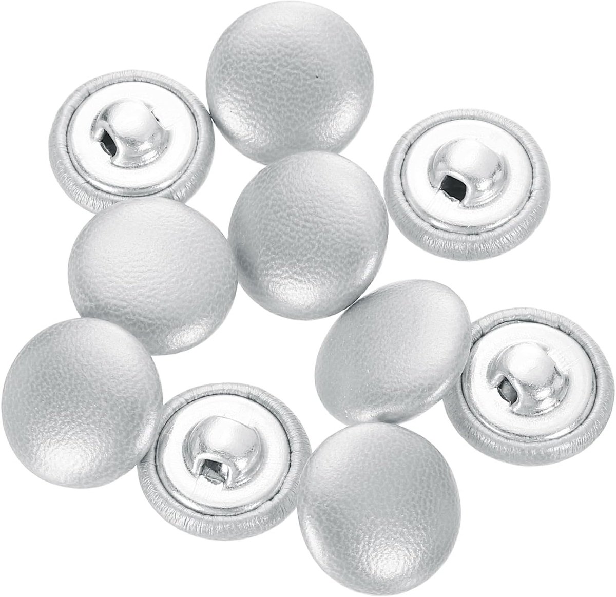 Knopen 15 mm Diameter Ronde Aluminium Schacht Handwerk Vervanging Naaien Knopen Leren Knopen voor Kleding, Decoratie, DIY Accessoires, Zilver