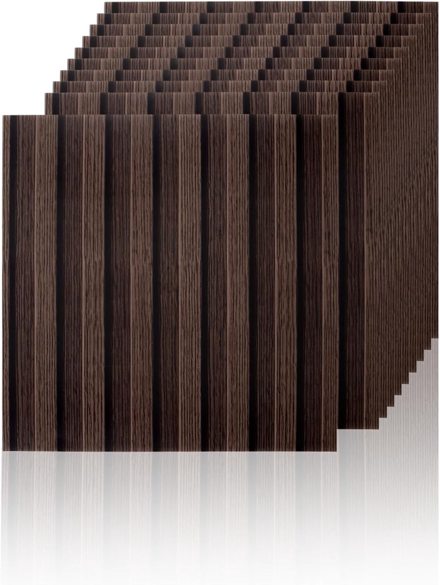 Muurpanelen, 10 stuks, zelfklevende simulatiestickers, afpellen en opplakken, waterdichte tegelstickers geschikt voor slaapkamer, woonkamer, badkamer, keuken, muurrenovatie (bruine strepen)