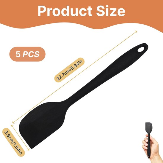 Spatels, 21 cm, kleine flexibele spatel, siliconen schraper voor de keuken, anti-aanbaklaag, spatel voor glazen, kommen voor het mengen, schrapen, keukengerei en banketbakkerij — afbeelding 4