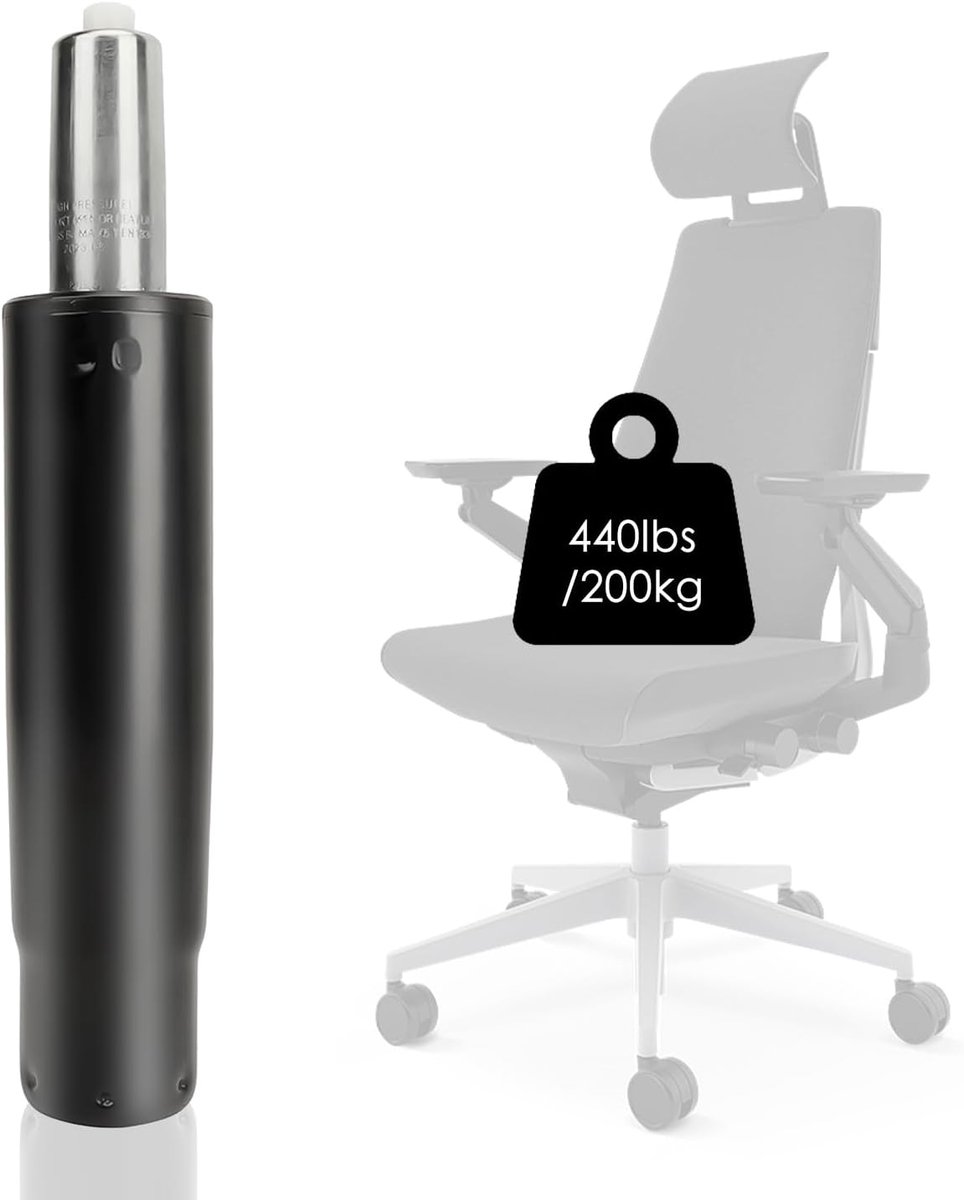 Gascilinder voor bureaustoel, 200 kg, 350 mm-400 mm, verstelbaar, vervanging voor draaistoelen, gaslift, multifunctionele toepassingen, eenvoudige installatie