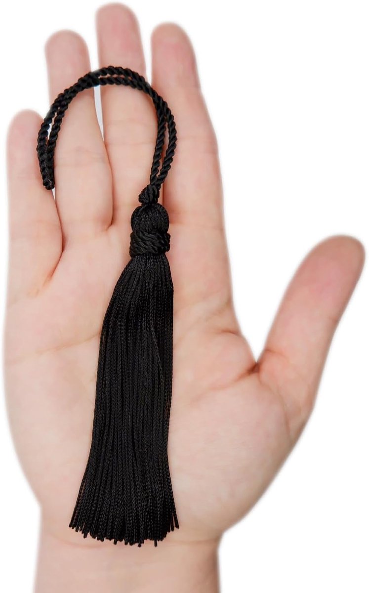 = Cuquillo-Kwastje met Hoofd Vastgebonden. 10cm Lang. 100% Rayon. Zak met 5 Eenheden - (Zwart)