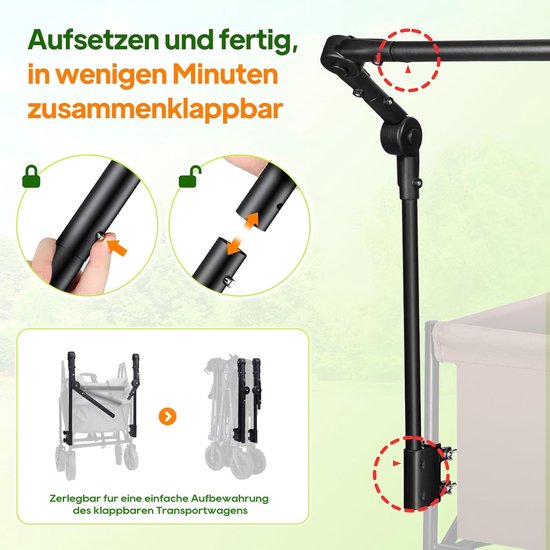 Bolderkar Duwgreep - Handgreep Kar - Wagen Manoeuvreren - Verstelbare Hoek - 54 cm Lengte - Zwart van Bolderkar — afbeelding 2