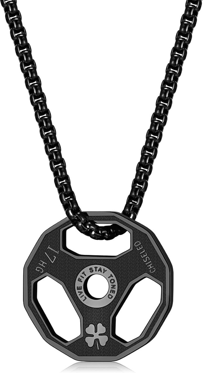 Hangers met dumbbell - roestvrij staal - voor stellen - sportieve fitness sieraden - SnelShoppen