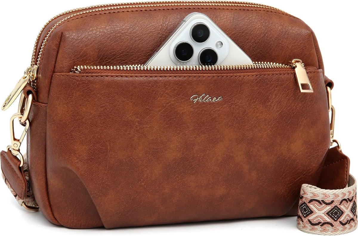 Schoudertas dames - PU-lederen crossbody - verstelbare riem - ideaal voor werk - SnelShoppen