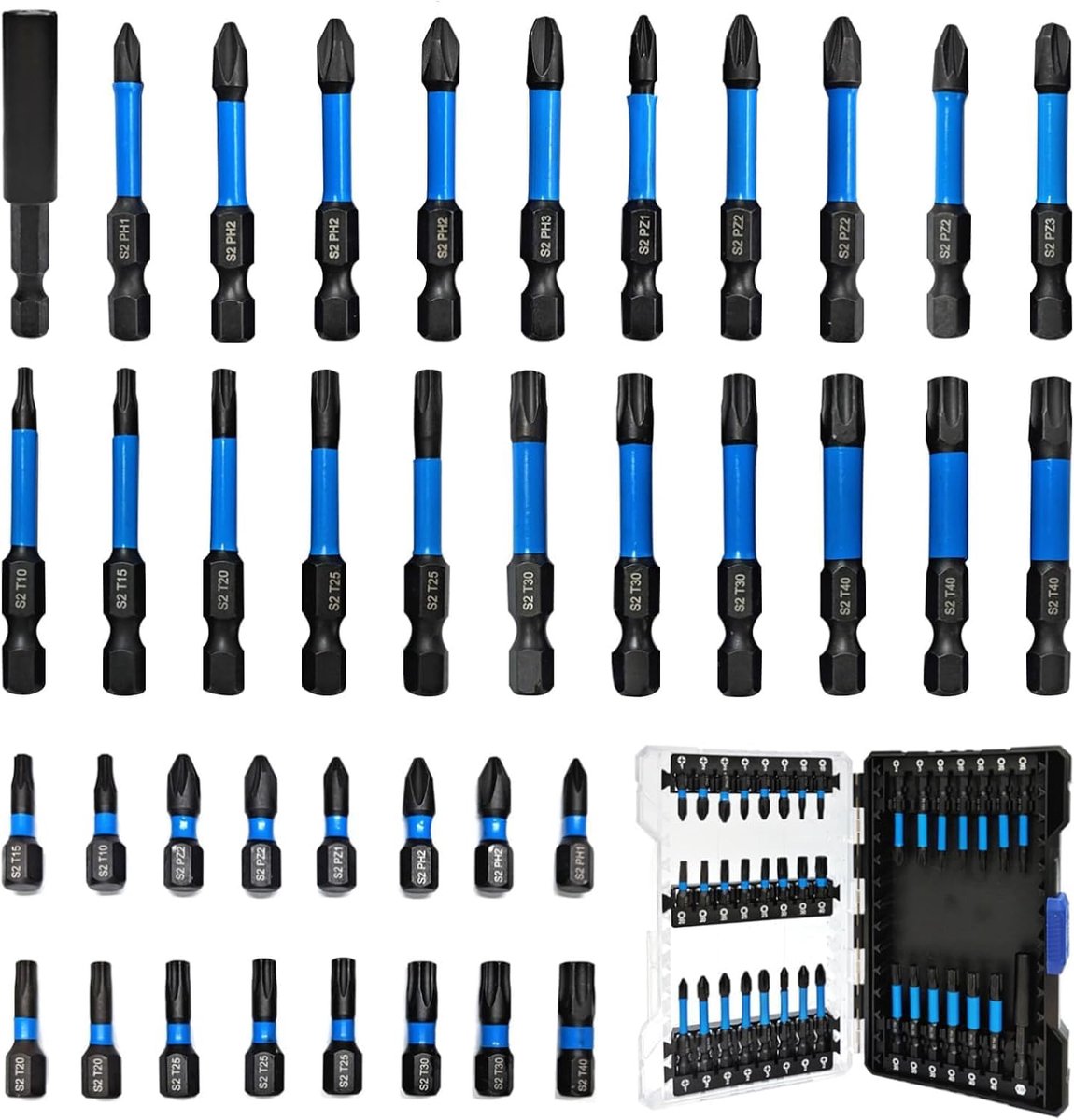 S2 Stalen Impact Schroevendraaier Bit Set 38PCS - 25mm en 50mm - Hoge hardheid en slijtvast - Ideaal voor precisiewerk - ShopVlot