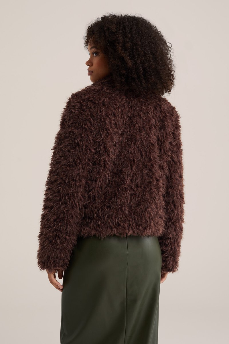 WE Fashion Dames jas van imitatiebont