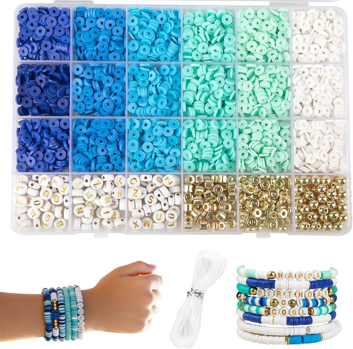 Polymeerkleikralen 2100 stuks - 6 kleuren - 6 mm - sieraden zelf maken - SnelShoppen
