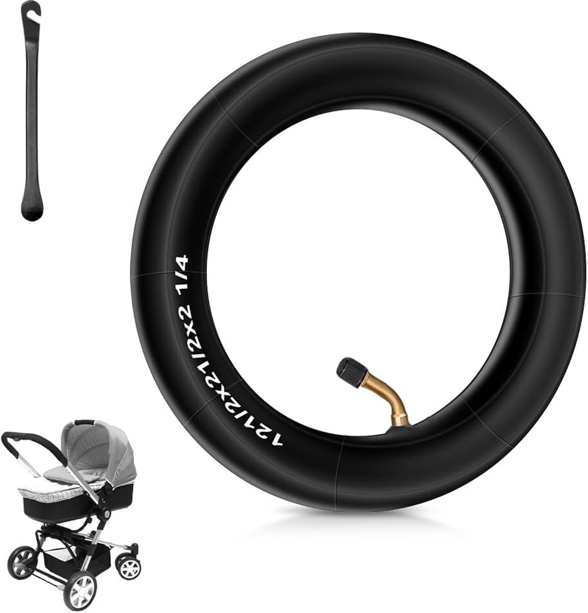Fiets binnenband 12 1/2 inch - dubbele sterkte - 45° hoekventiel - perfect voor scooters en fietsen - SnelShoppen
