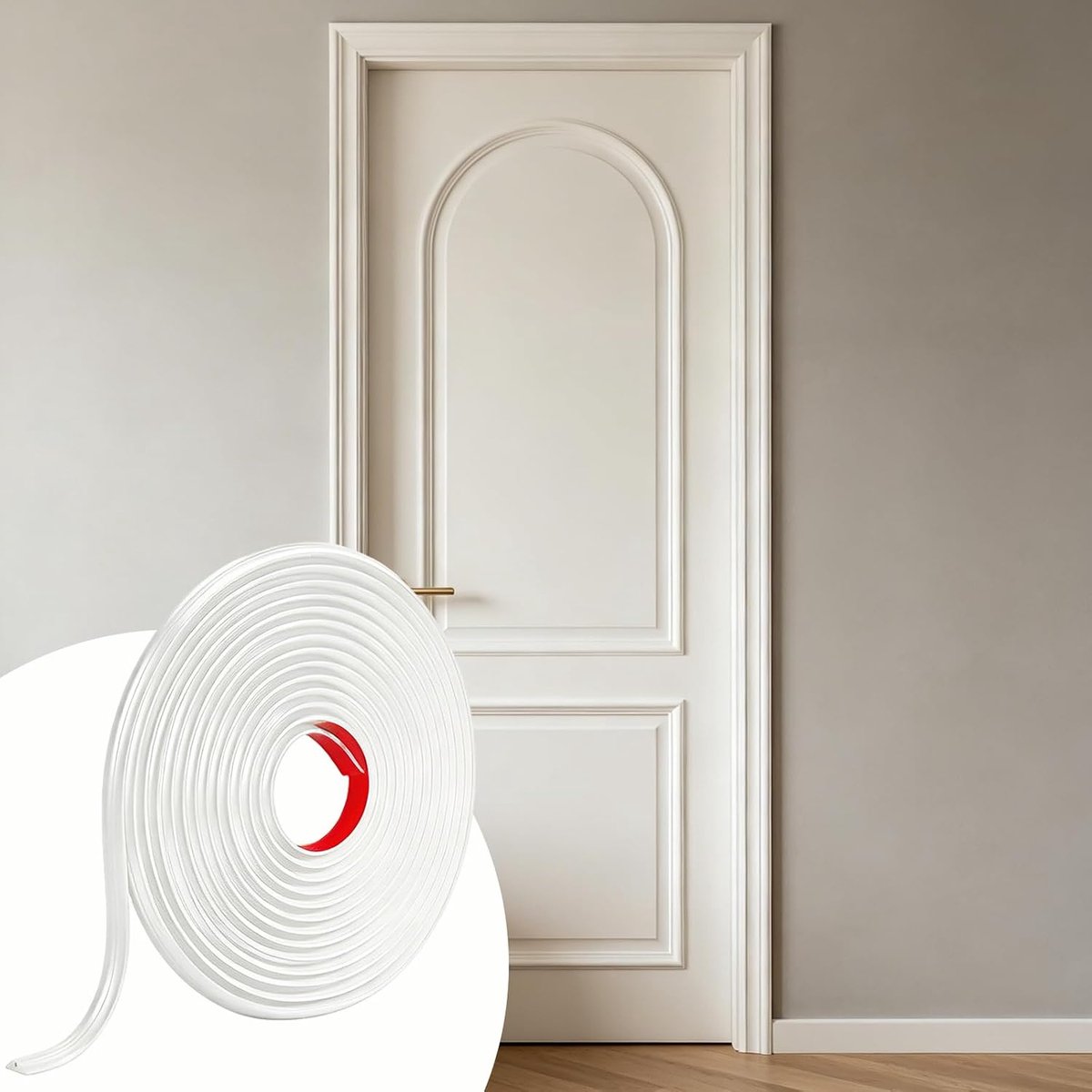 Decoratieve plakkende strips voor muur - TPE, wit, 20 ft - waterdicht, flexibel - eenvoudig te monteren - SnelShoppen