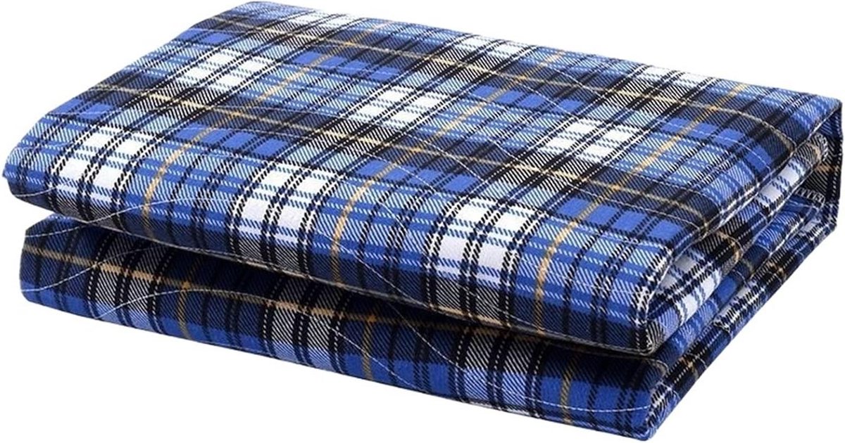 Wasbare Onderlegger - Beschermmat Incontinentie - Bed en Meubel Beschermen - 4-laags Absorberend - 140 x 90 cm - Blauw