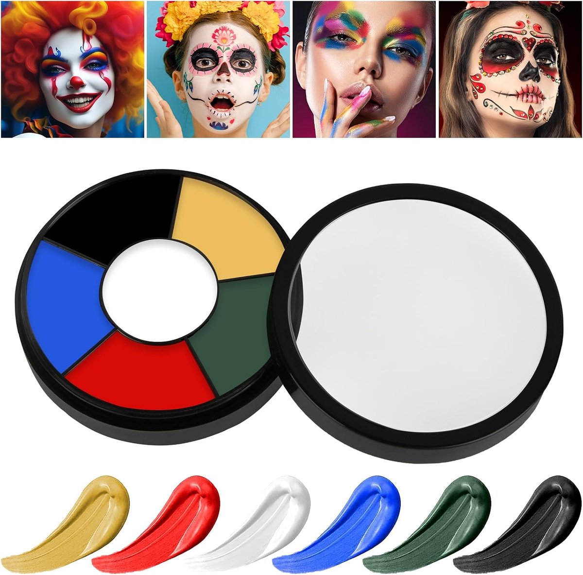 Gezicht en Lichaam Verf Set - 6 Kleuren Professionele Verf - Niet-toxisch - Perfect voor Halloween en Cosplay - SnelShoppen