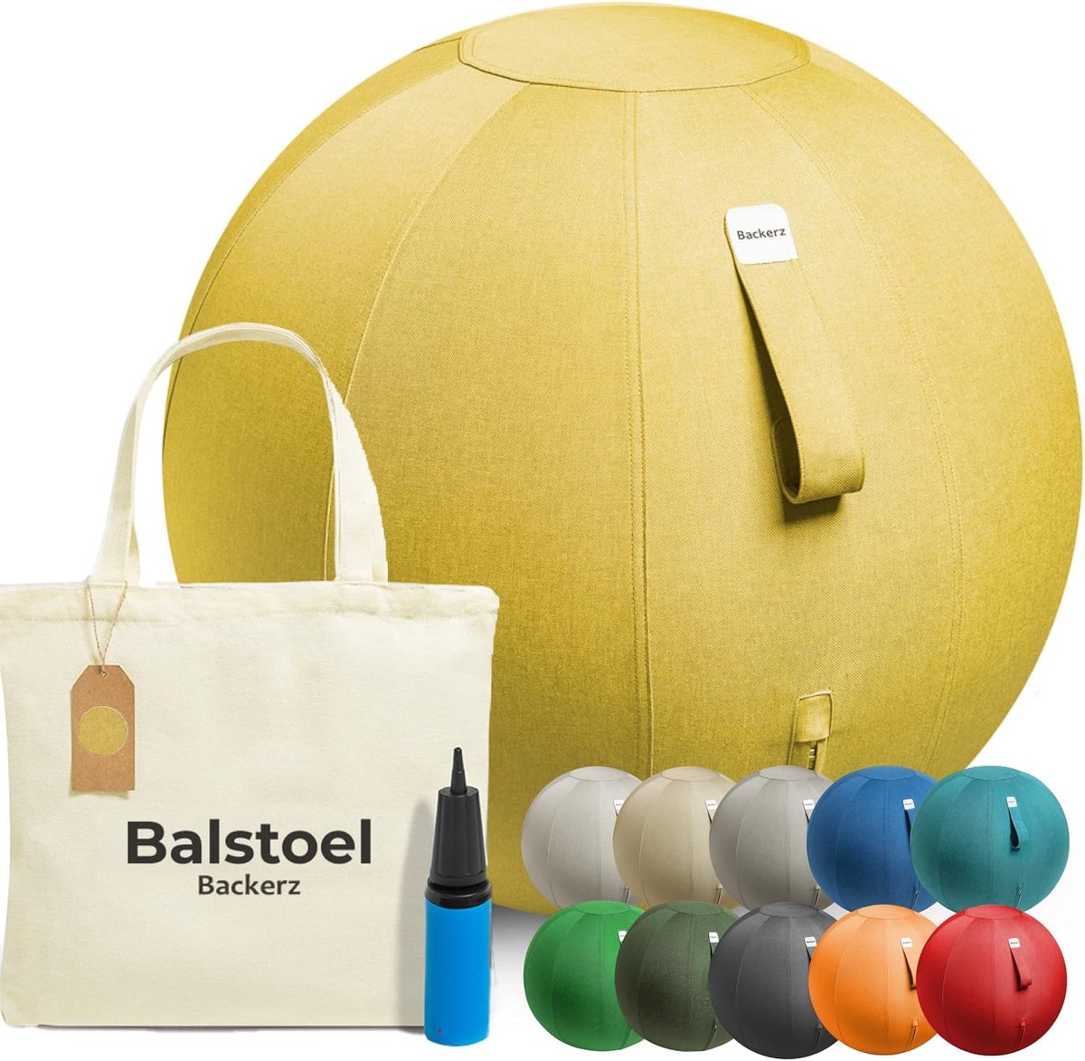 Zitbal 65 CM - Luxe Yoga Bal - Ergonomische Stoelbal - Versterkt Rugspieren - SnelShoppen