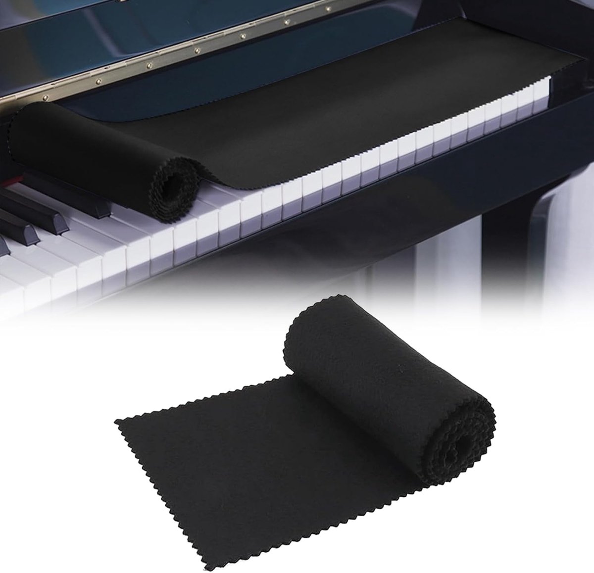 Piano Cover 125 x 15 cm - Zachte velours - Beschermt tegen stof en vuil - Machinewasbaar - SnelShoppen