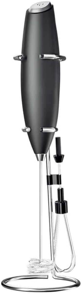 2-in-1 melkschuimer, geschikt voor koffie - duurzame handmatige melkschuimer, elektrische drankmixer en mini-elektrische garde, geschikt voor koffie, matcha, eieren, enz. (Standaardmodel, zwart...)