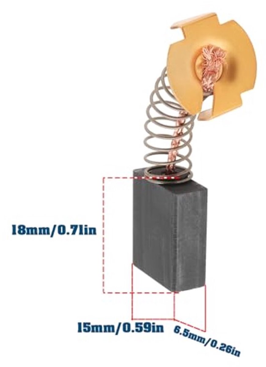 4 stuks tafelzaag koolborstels 6.5x15x18mm compatibel met HS 80/TS 205
