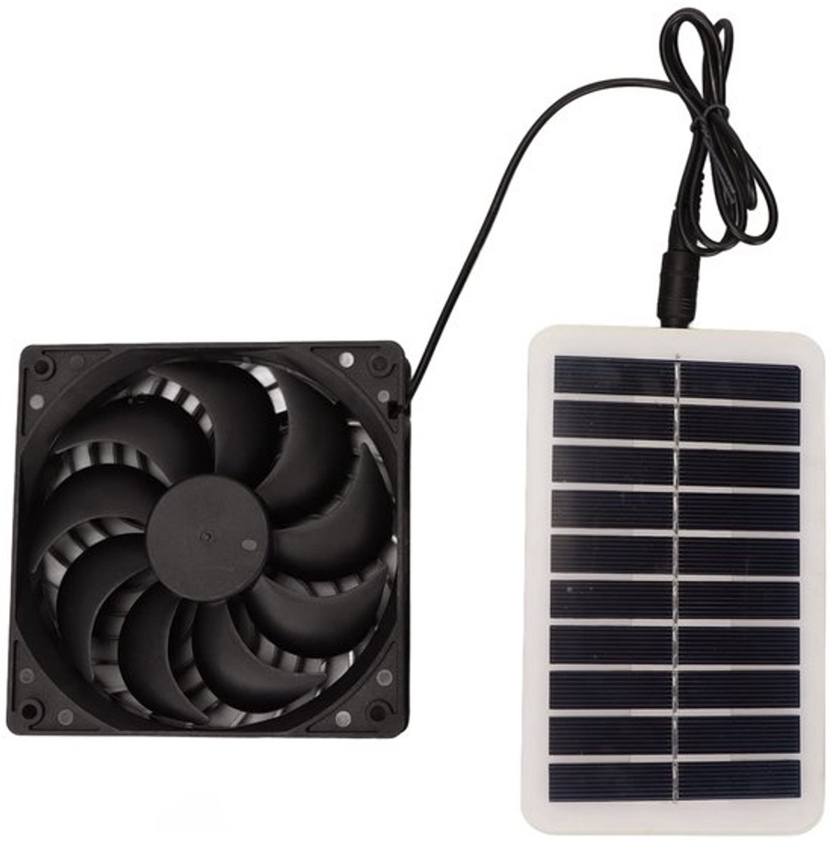 Zonnepaneel Ventilator Set, 15W Draagbare Zonne-uitlaatventilator voor Kassen, Kippenhokken, Schuren, Hondenhuis